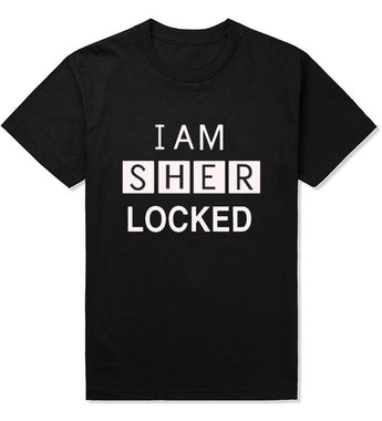 Novelty I AM SHERLOCKED Cotton Shirts